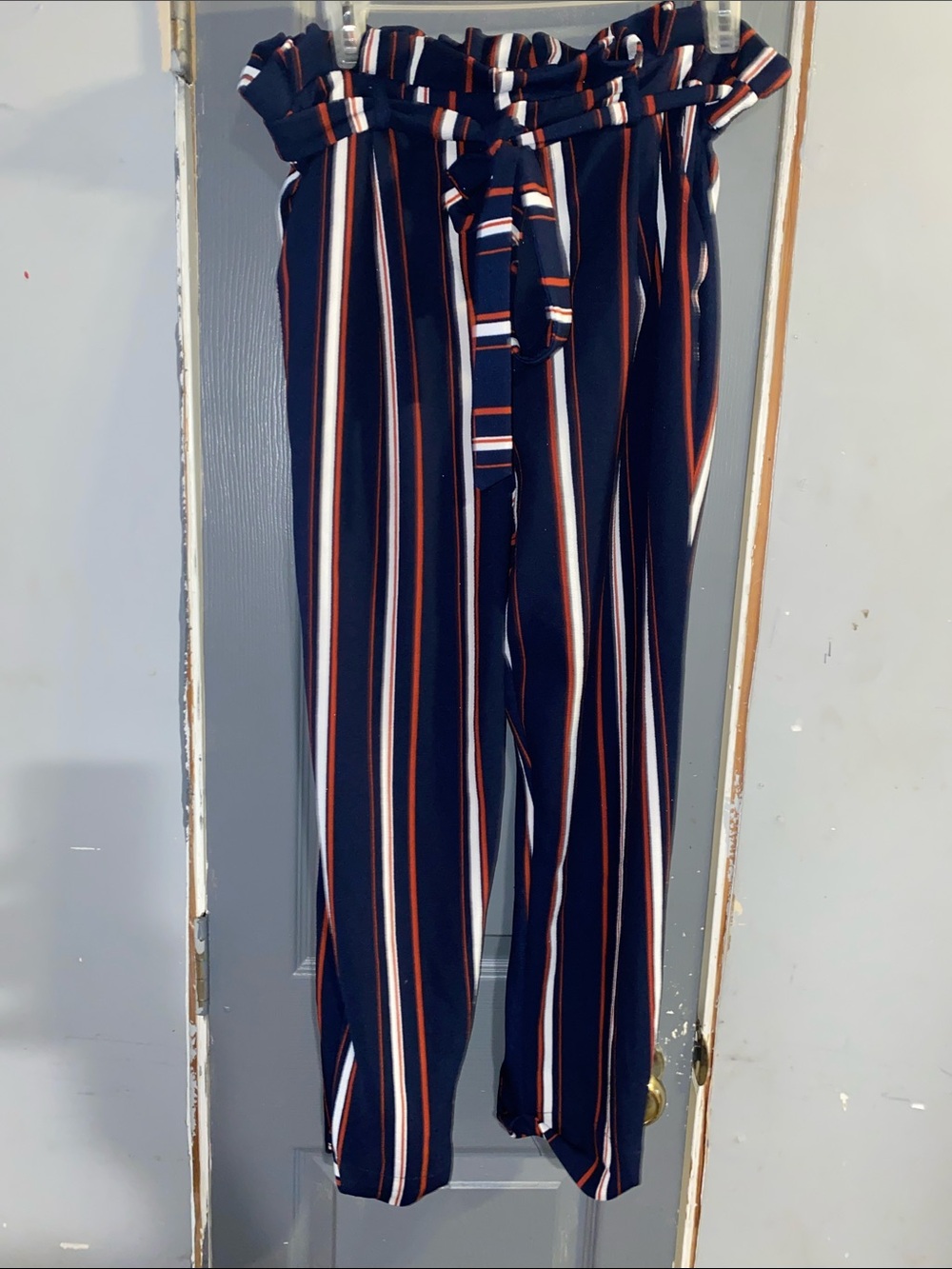No Boundaries Navy Striped Wide Leg Pants